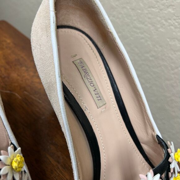 Fabrizio Viti Daisy Heels Pump Priscilla Beaulieu boho retro size 9.5 (39 1/2) - Picture 9 of 14